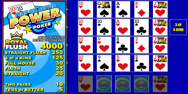 Tens or Better Video Poker Screenshot