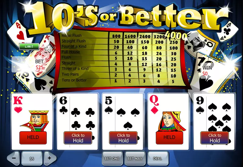 Tens or Better Video Poker